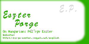 eszter porge business card